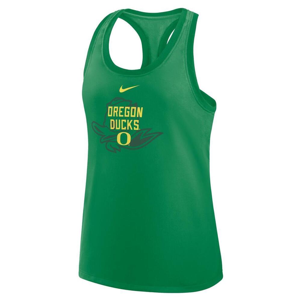 Classic Oregon O, Nike, Green, Sleeveless, Women, Racerback, Tank, Shirt, 954281